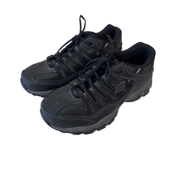 Skechers Mens SZ 9.5 US Black After Burn Memory Fit Sneakers Shoes - Picture 2 of 16